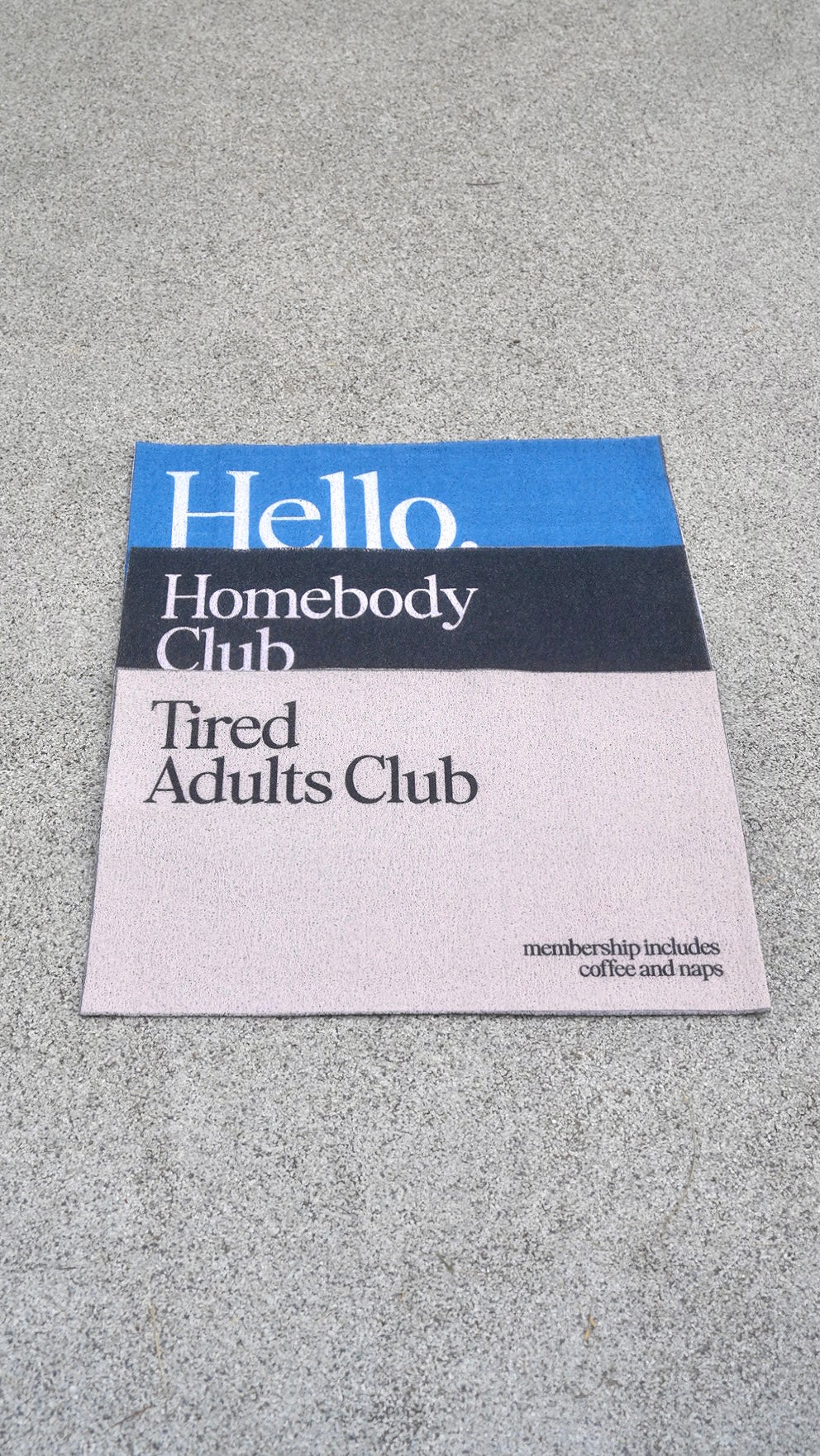Tired Adults Club Waterproof Door Mat in Beige
