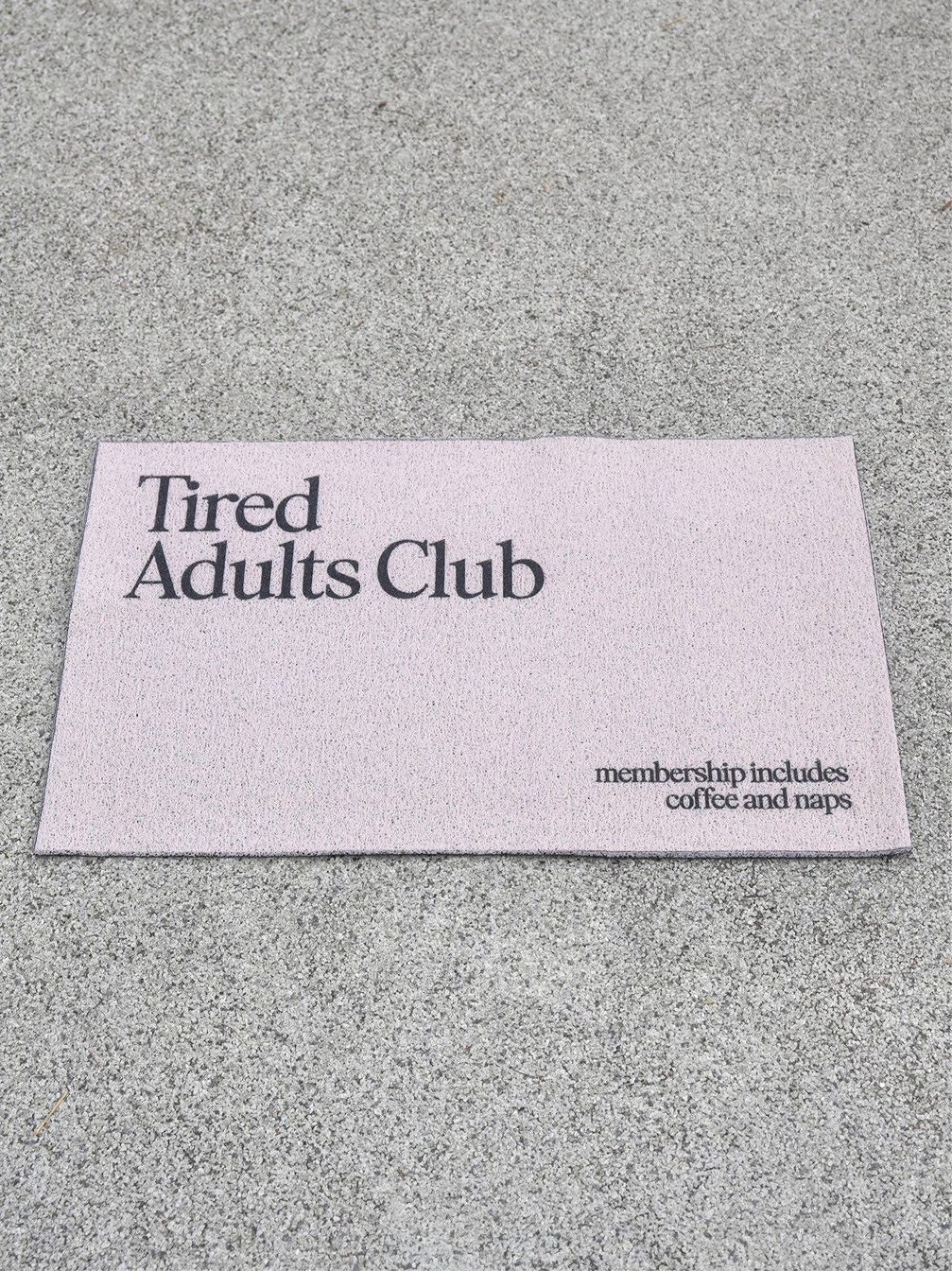 Tired Adults Club Waterproof Door Mat in Beige