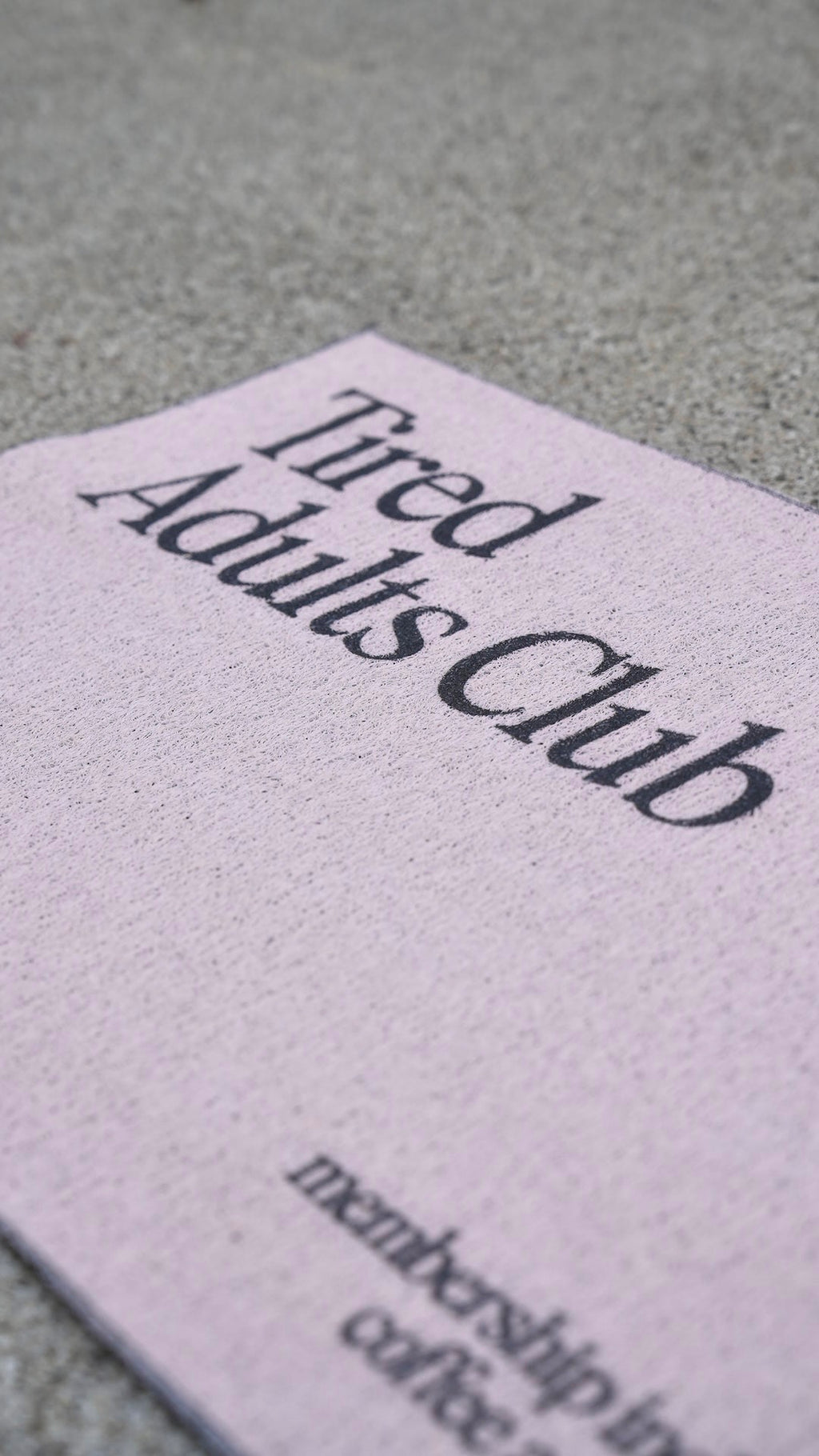 Tired Adults Club Waterproof Door Mat in Beige