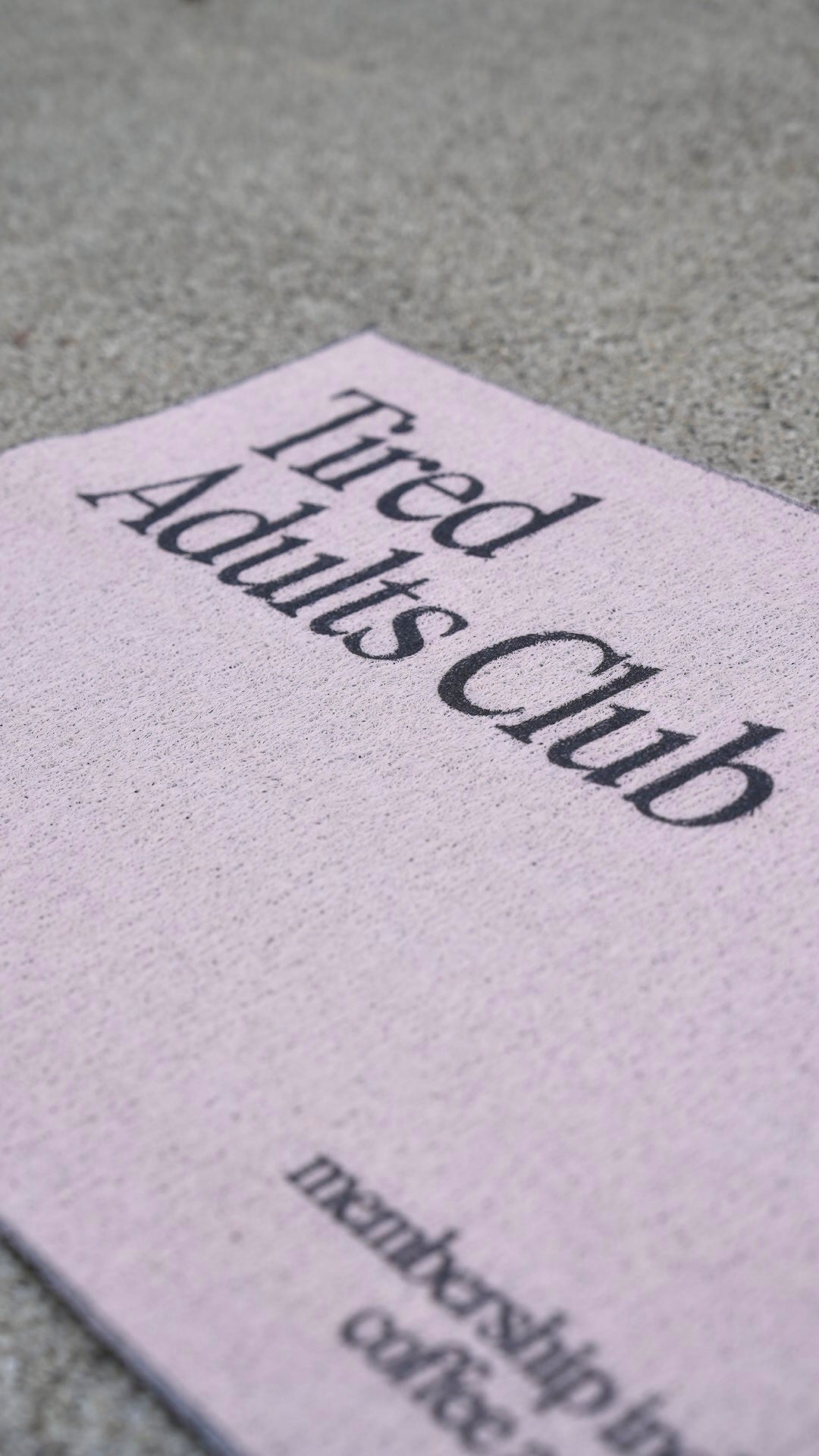Tired Adults Club Waterproof Door Mat in Beige